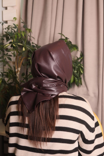 Косынка из экокожи красная многофункциональный аксессуар Friends kos-br бордовый - фото 5