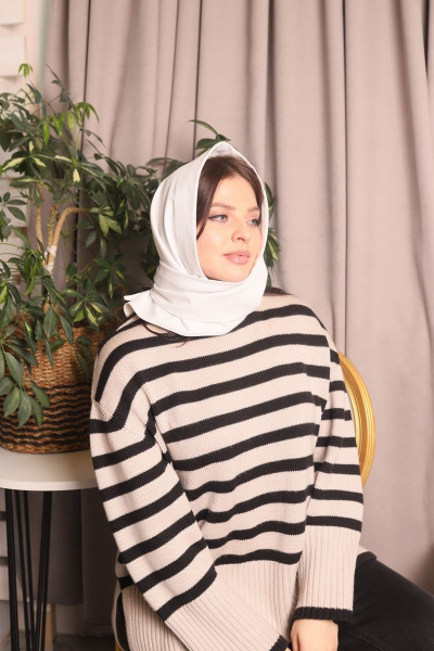 Косынка из экокожи белая стильный демисезонный аксессуар Friends kos-wh белый - фото 3