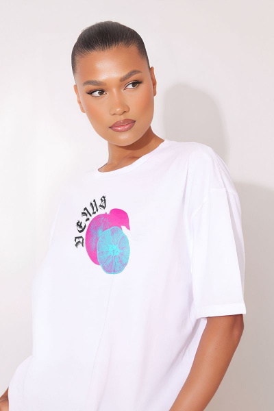 Футболка женская оверсайз с принтом брутализм на белом фоне Friends ven3d-white белый - фото 2