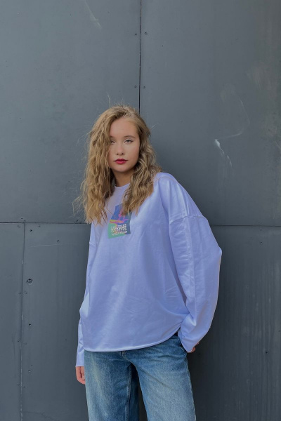 Лонгслив оверсайз с принтом, необработанными краями и ярким дизайном Friends ven3d2-white белый - фото 1