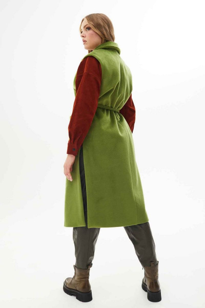 Жилет без утеплителя на подкладке с поясом Mislana С979 олива - фото 5