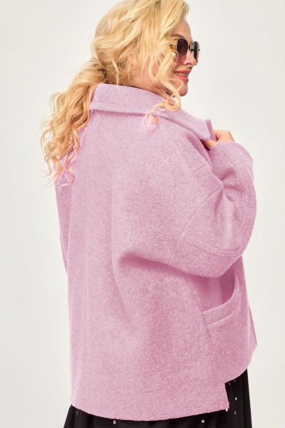 Жакет из шерсти свободного кроя с карманами и стояче-отложным воротником ALEZA 1156.2 - фото 2