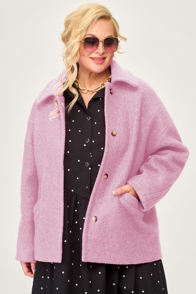 Жакет из шерсти свободного кроя с карманами и стояче-отложным воротником ALEZA 1156.2 - фото 1