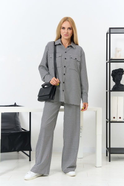 Модный комплект из свободной блузки и широких брюк Azzara 915Б - фото 2