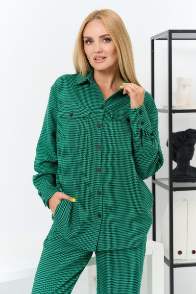 Деловой комплект блузка свободного кроя и классические брюки Azzara 915И - фото 2