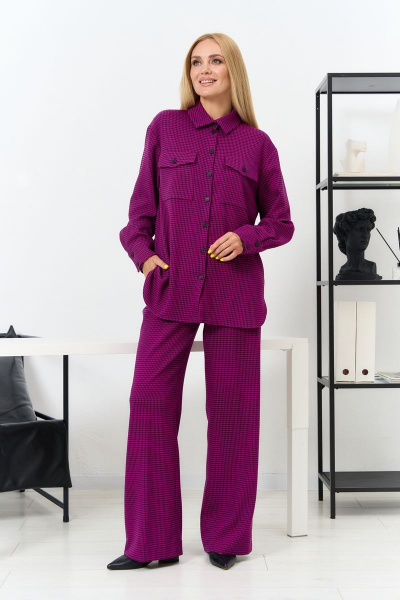 Деловой и повседневный комплект блуза и брюки из текстиля Azzara 915Ф - фото 1