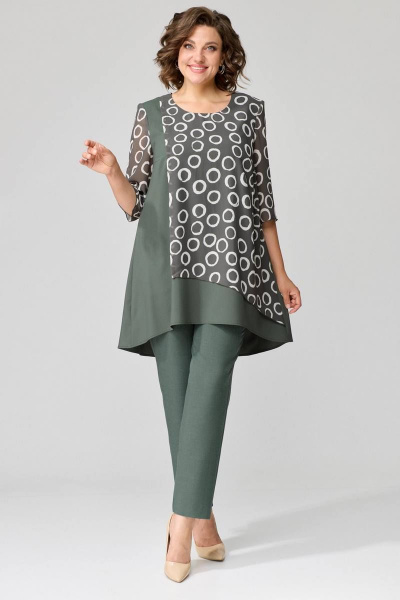 Комплект трапециевидной блузы с пелеринами и прямых брюк Надин-Н 2113 - фото 1