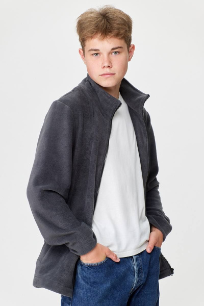 Флисовая кофта мужская свободного кроя с карманами и замком Zlata 4410 - фото 6