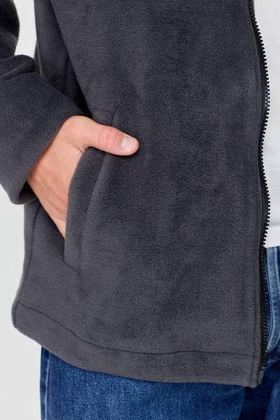 Флисовая кофта мужская свободного кроя с карманами и замком Zlata 4410 - фото 8