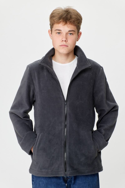 Флисовая кофта мужская свободного кроя с карманами и замком Zlata 4410 - фото 5