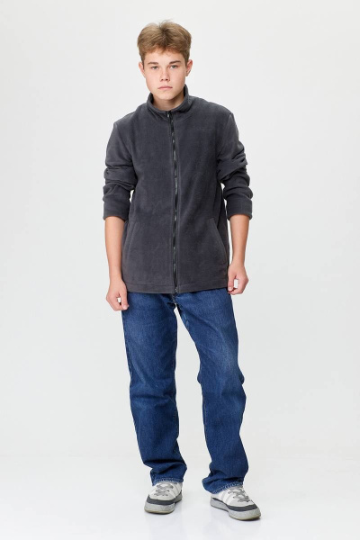 Флисовая кофта мужская свободного кроя с карманами и замком Zlata 4410 - фото 2