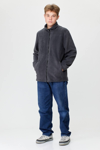 Флисовая кофта мужская свободного кроя с карманами и замком Zlata 4410 - фото 1