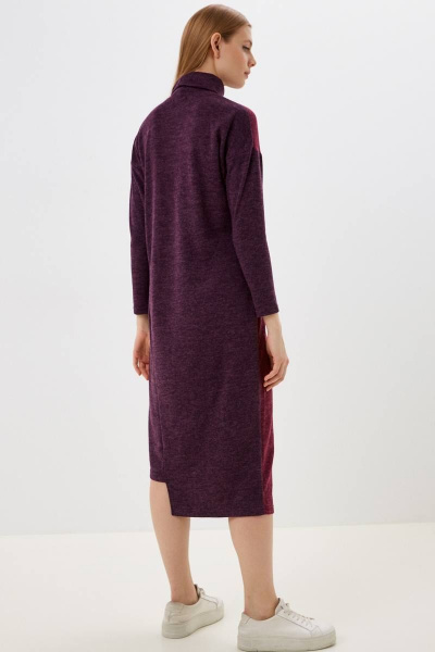 Платье с молнией и контрастными цветами Patriciа C14881 сиреневый,марсала - фото 2