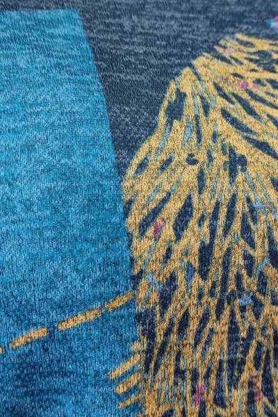 Платье мультиколор с пышными рукавами-фонариками из вискозы Patriciа F15245 серый,бирюзовый - фото 7