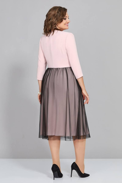 Платье нарядное приталенное кружево текстиль со рельефами Mira Fashion 5316 - фото 2