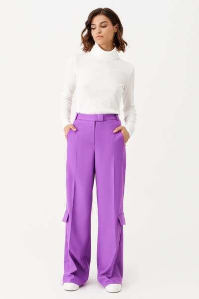 Фиолетовые брюки из текстиля для офисного стиля Панда 155760w фиолетовый - фото 1