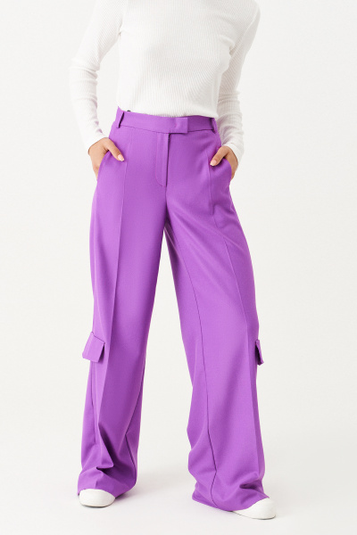 Фиолетовые брюки из текстиля для офисного стиля Панда 155760w фиолетовый - фото 2
