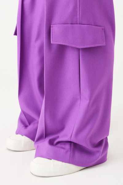 Фиолетовые брюки из текстиля для офисного стиля Панда 155760w фиолетовый - фото 6