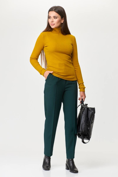 Брюки, водолазка T&N 7428 горчица+темно-зеленый - фото 7
