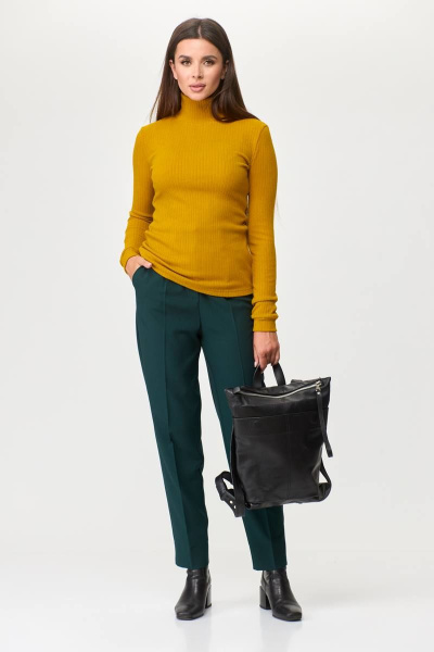 Брюки, водолазка T&N 7428 горчица+темно-зеленый - фото 1