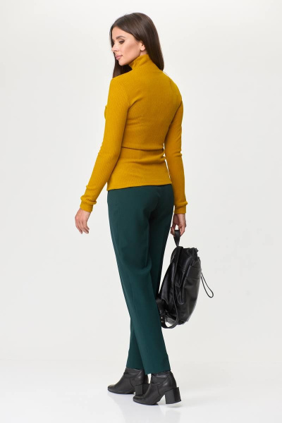 Брюки, водолазка T&N 7428 горчица+темно-зеленый - фото 2