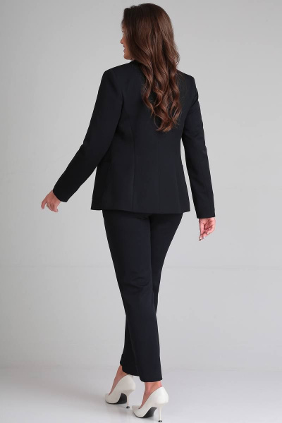 демисезонные укороченные брюки из текстиля с асимметричным низом LeNata 10098 темно-синий - фото 8