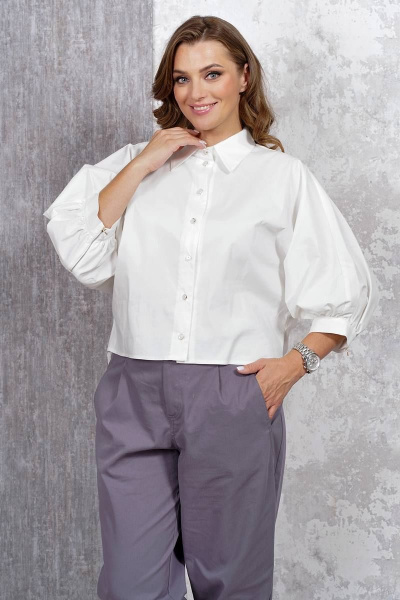 Блуза с объемными рукавами и укороченным передом Медея и К 2224 - фото 4