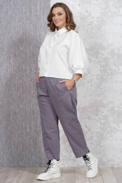 Блуза с объемными рукавами и укороченным передом Медея и К 2224 - фото 2