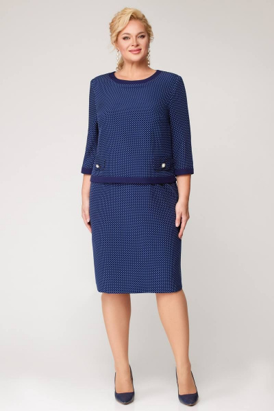 Платье Svetlana-Style 1894 синий+горох - фото 1