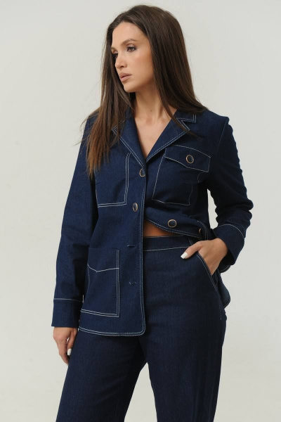 Брюки, жакет Ma Сherie 3015 темно-синий - фото 15