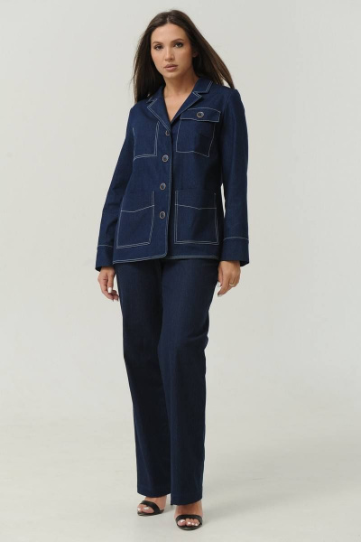 Брюки, жакет Ma Сherie 3015 темно-синий - фото 2