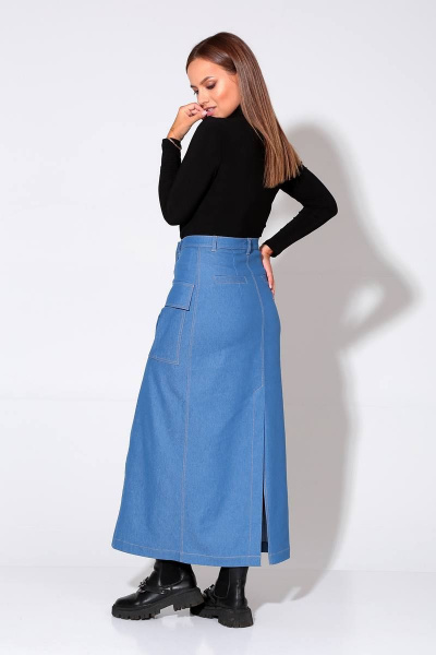 Юбка прямого силуэта из джинса с карманами Liona Style 879 - фото 3