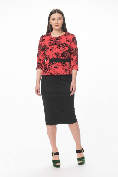 Джемпер, юбка Stilville 1286 коралл - фото 6