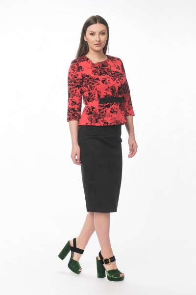 Джемпер, юбка Stilville 1286 коралл - фото 5