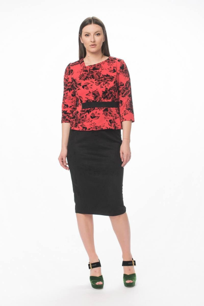 Джемпер, юбка Stilville 1286 коралл - фото 4