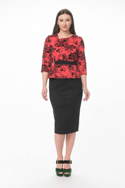 Джемпер, юбка Stilville 1286 коралл - фото 3