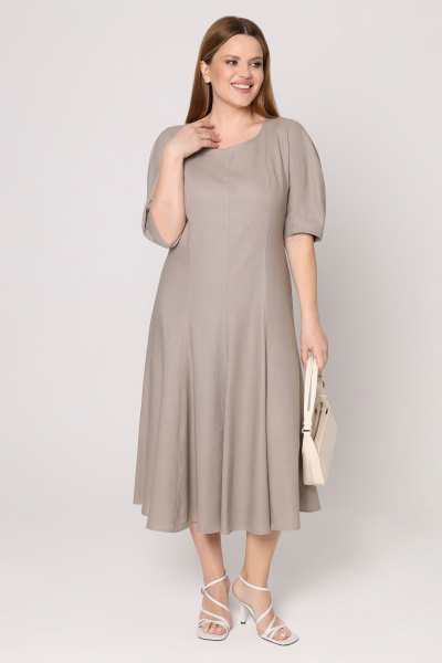 Платье свободного силуэта с нагрудными вытачками, лето Панда 140080w бежевый - фото 1