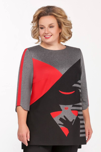 Блуза Элль-стиль 2014а черный/серый - фото 1