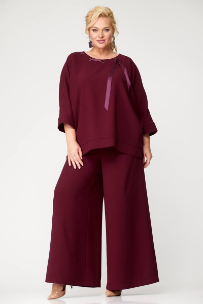 Широкие брюки в стиле палаццо из струящейся ткани, демисезон Angelina & Сo 870 - фото 5