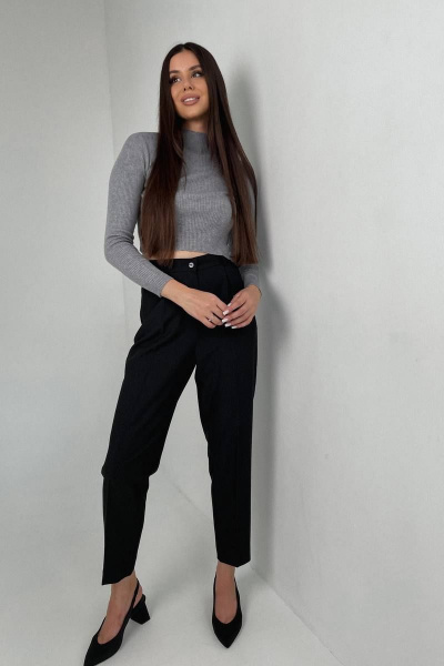 Классические брюки со стрелками на высокой посадке Skipper Design 611 черный - фото 1