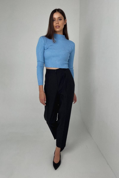 Классические брюки со стрелками на высокой посадке Skipper Design 611 черный - фото 4