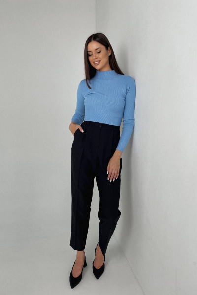 Классические брюки со стрелками на высокой посадке Skipper Design 611 черный - фото 3