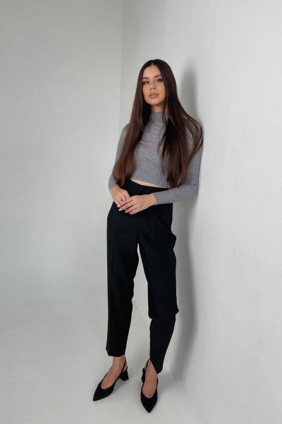 Классические брюки со стрелками на высокой посадке Skipper Design 611 черный - фото 2