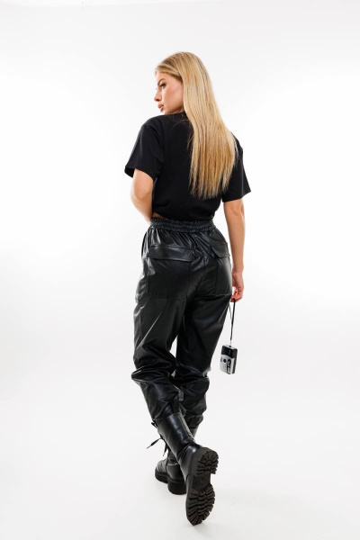 Брюки карго с накладными карманами и резинкой Ambera Style 1053-2 black - фото 6
