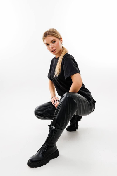 Брюки карго с накладными карманами и резинкой Ambera Style 1053-2 black - фото 3