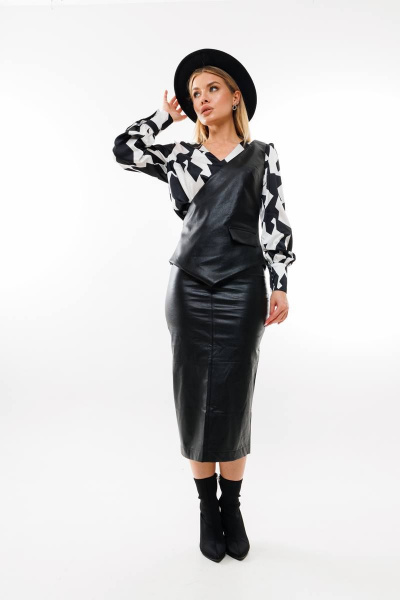 Жилет, юбка Ambera Style 2042 черный - фото 1