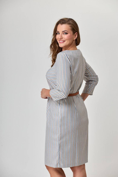 Платье Anelli 478 бежевая_полоска - фото 5