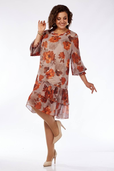 Платье в стиле бохо из шифона с воланами и рукавами 63 см Mubliz 104 - фото 9