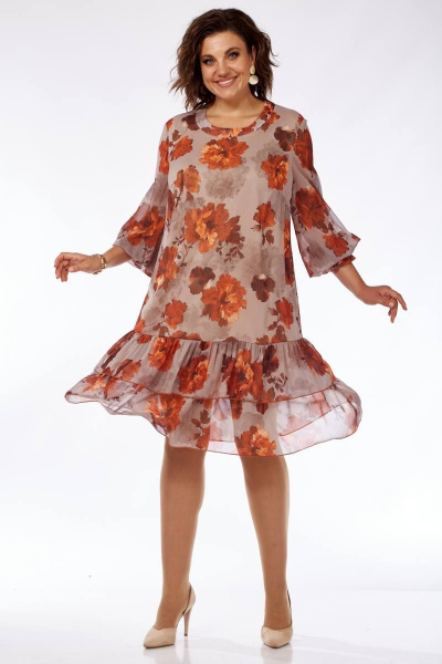 Платье в стиле бохо из шифона с воланами и рукавами 63 см Mubliz 104 - фото 8