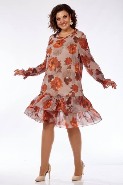 Платье в стиле бохо из шифона с воланами и рукавами 63 см Mubliz 104 - фото 7